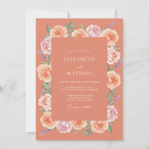 Invitation Mariage Floral à la Fleur de Corail