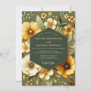 Invitation Mariage Floral à la Sauge et au Souci