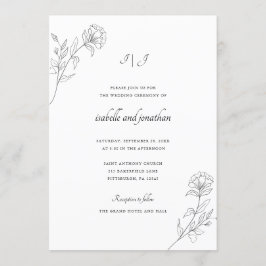 Invitation Mariage floral à main moderne