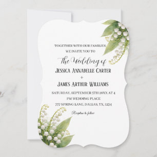 Invitation Mariage Floral Aquarelle Blanc de Muguet