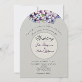 Invitation Mariage floral aquarelle lilas poétique romantique