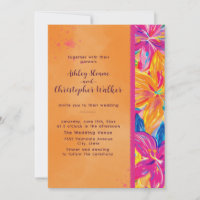 Mariage Floral Aquarelle Orange Tropical Rose