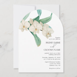 Invitation Mariage Floral Aquarelle Orchidées Blanches