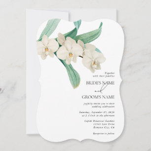 Invitation Mariage Floral Aquarelle Orchidées Blanches