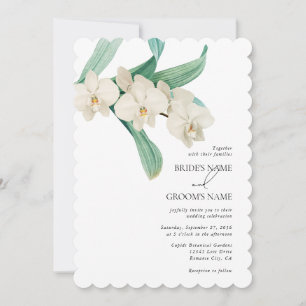 Invitation Mariage Floral Aquarelle Orchidées Blanches