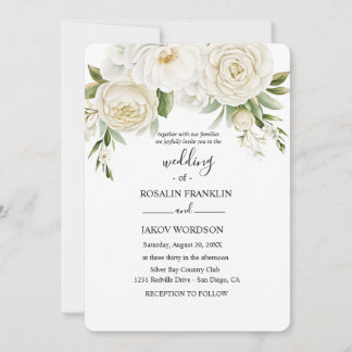 Invitation mariage floral aquarelle rustique