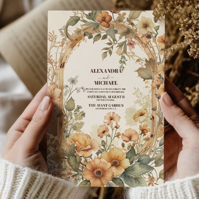 Invitation Mariage floral Art nouveau (Créateur téléchargé)