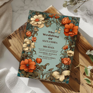 Invitation Mariage floral Art nouveau