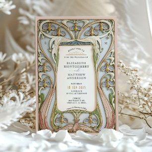 Invitation Mariage floral Art nouveau