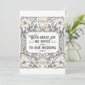 Invitation Mariage floral Art Nouveau