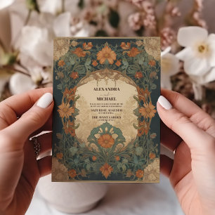 Invitation Mariage Floral Art Nouveau Vintage