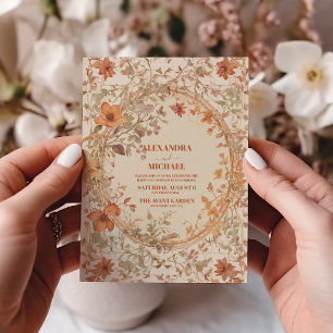 Invitation Mariage Floral Art Nouveau Vintage
