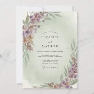 Invitation Mariage Floral au Coup de Pinceau Lavande