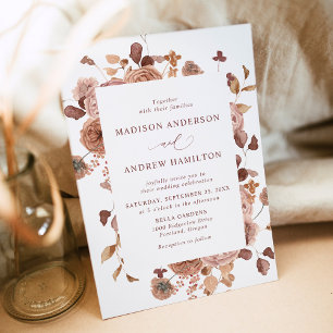 Invitation Mariage Floral Automnal Romantique