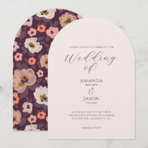 Mariage floral automnal romantique prune foncé