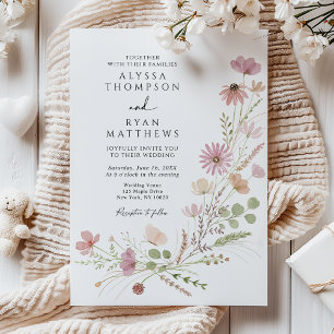 Invitation Mariage Floral Automnal Sauvage