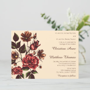 Invitation Mariage floral automne et automne