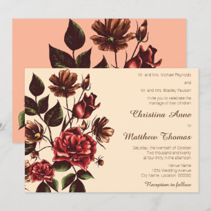 Invitation Mariage floral automne et automne