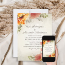 Mariage Floral Automne Orange Brûlé