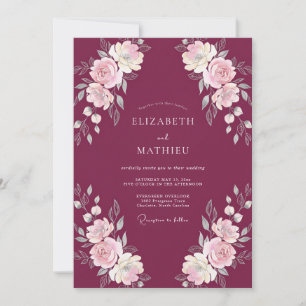Invitation Mariage Floral aux Fruits de Vigne