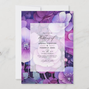 Invitation Mariage Floral aux Teintes de Pourpre