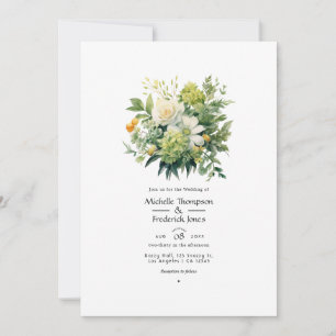 Invitation Mariage Floral aux Teintes de Vert