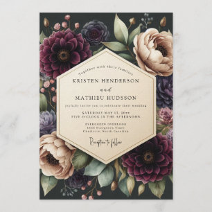 Invitation Mariage Floral Baroque Bourgogne
