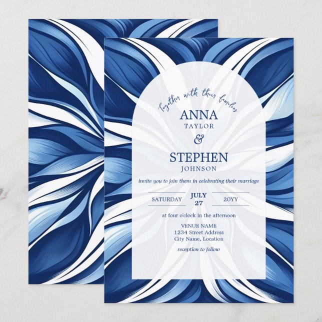 Invitation Mariage Floral Bio Bliss (Devant / Derrière)