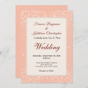 Invitation Mariage floral blanc de corail moderne