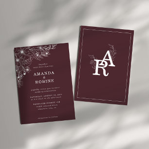 Invitation Mariage floral blanc élégant moderne