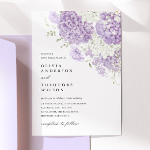 Invitation Mariage floral blanc lilas lavande
