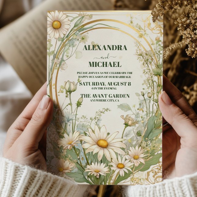 Invitation Mariage floral blanc marais (Créateur téléchargé)