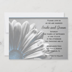Invitation Mariage Floral bleu clair