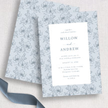 Mariage Floral Bleu et Blanc Vintage