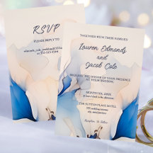 Mariage Floral Bleu Moderne avec RSVP