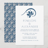 Mariage floral bleu scandinave minimaliste