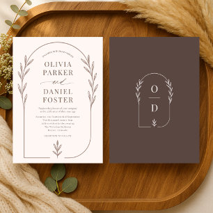 Invitation Mariage Floral Bohème à Ligne Romantique