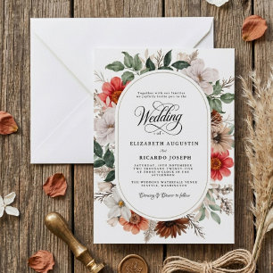 Invitation Mariage Floral Bohème Rustique