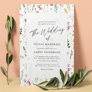 Invitation Mariage floral bohème sauvage