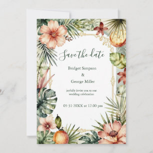 Invitation Mariage floral bohème tropical Hawaïen