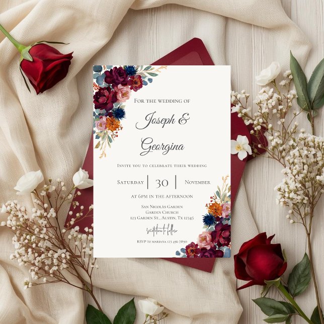 Invitation Mariage floral boho (Créateur téléchargé)