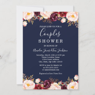 Invitation Mariage Floral Bordeaux Nuit Enseignement pour les