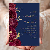 Mariage Floral Bourguignon Bleu Nuit Or Romantique