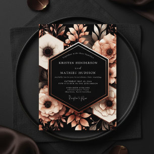 Invitation Mariage Floral Burgundy Profond et Sombre