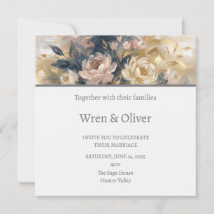 Invitation Mariage Floral Champagne