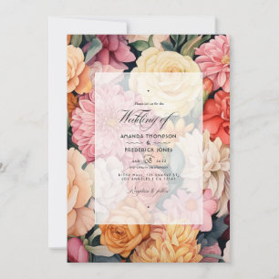 Invitation Mariage Floral Champagne