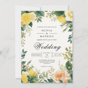 Invitation Mariage floral Citrus brillant