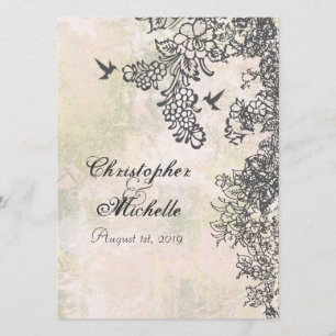 Invitation Mariage floral colibri Inviter Réception & RSVP