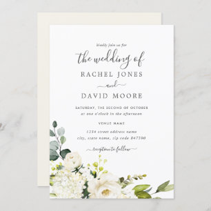 Invitation Mariage floral d'aquarelle moderne