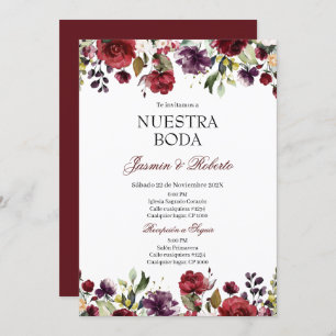 Invitation Mariage Floral de Bourgogne